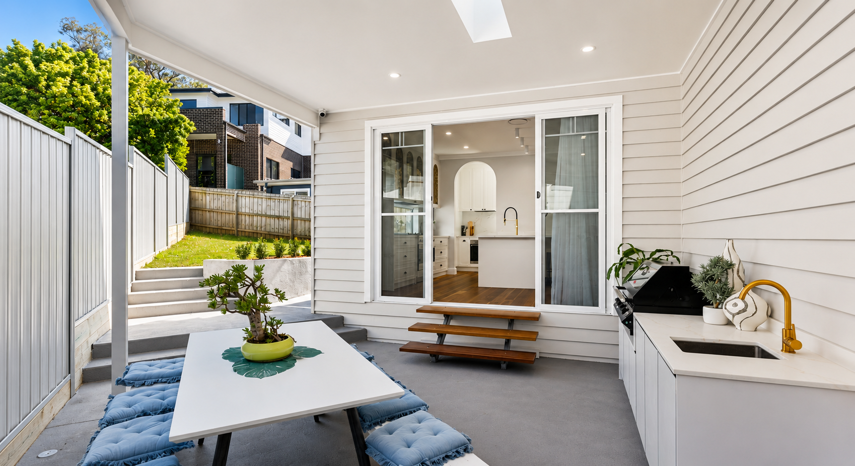 Vertical timber cladding installation on a Sydney residential home