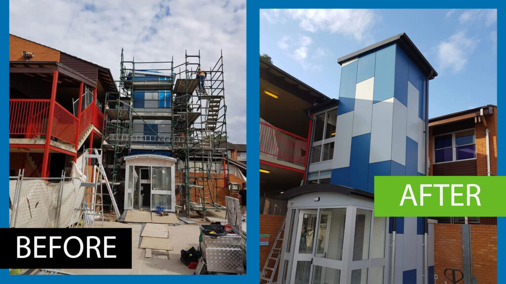 Before and after: architectural cladding, Vitrapanel / Cemintel