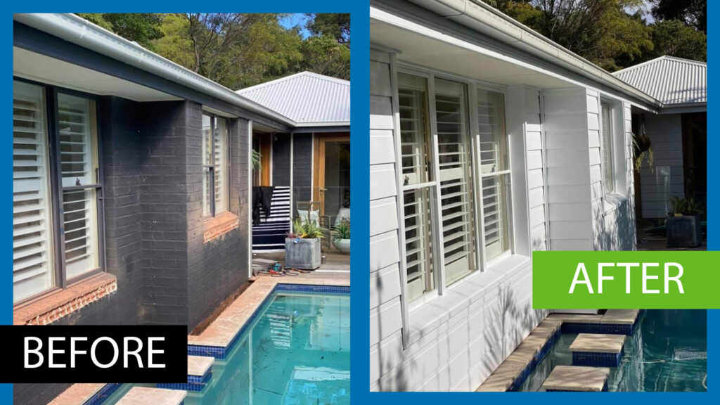 Before and after: Weathertex weatherboard cladding, Mona Vale